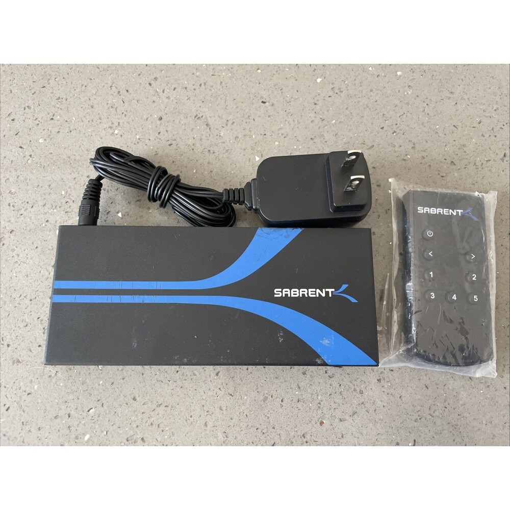 Sabrent ST-HDMI HD 5x1 HDMI switch w/ IR wireless remote + AC Power adapter 3D